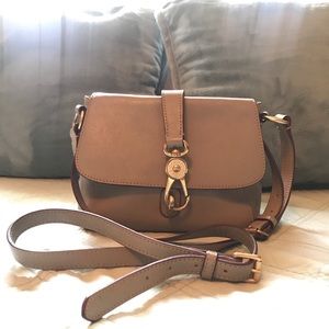 Dooney & Bourke Light Taupe Logo Lock Crossbody